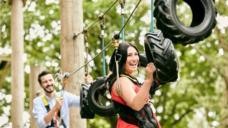 Couple on High Ropes Activity
