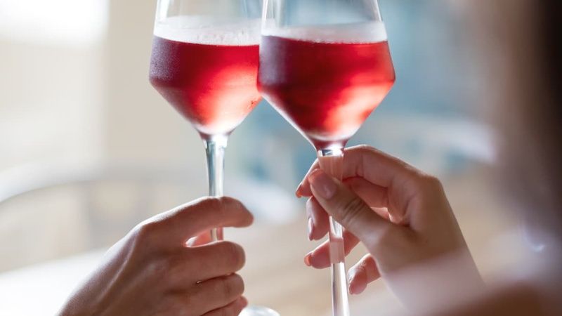 Glasses of Rose Wine