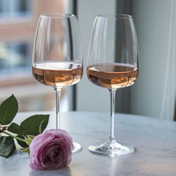 Glasses of Rose Wine